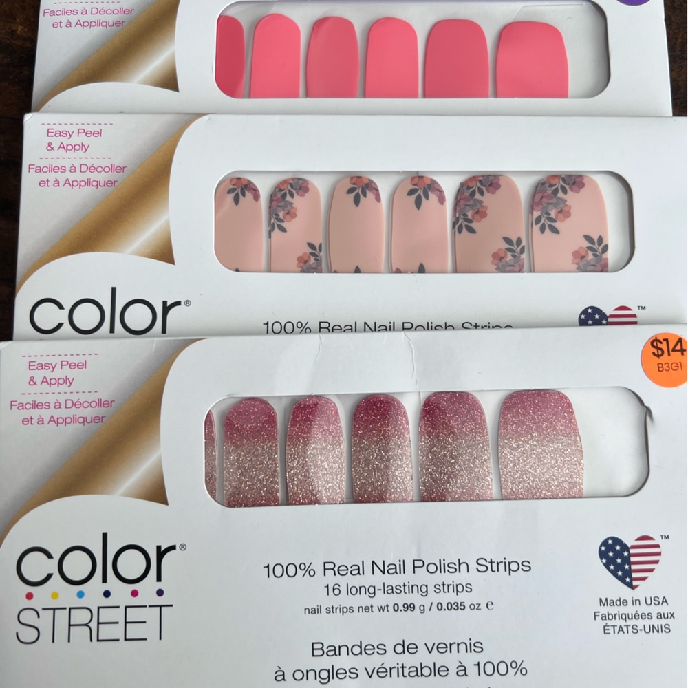 Colorstreet nail strips sealed in package bundle of 3